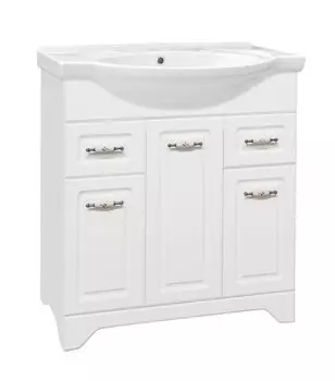 Тумба с раковиной Style Line Олеандр-2 75 белая, ЛС-00000048