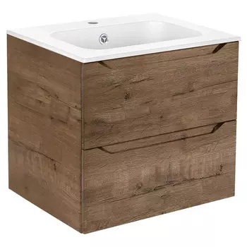 Тумба с раковиной Vincea Norma 60 см подвесная, ящики soft close, V.Oak, VMC-2N600VO