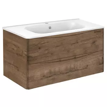 Тумба с раковиной Vincea Paola 100 см подвесная, ящики soft close, V.Oak, VMC-2P100VO