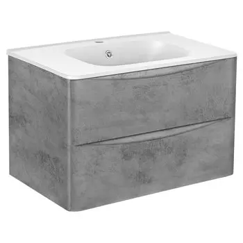 Тумба с раковиной Vincea Paola 80 см подвесная, ящики soft close, Beton, VMC-2P800BT