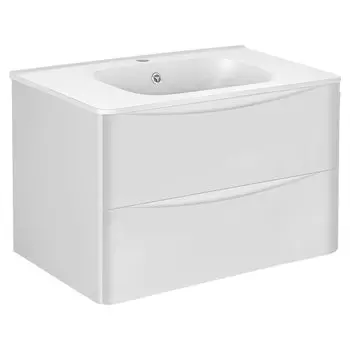Тумба с раковиной Vincea Paola 80 см подвесная, ящики soft close, G.White, VMC-2P800GW