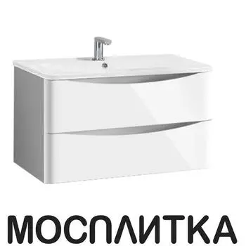 Тумба с раковиной Vincea Roberta 80 см подвесная, ящики soft close, L.White, VMC-1R800LW