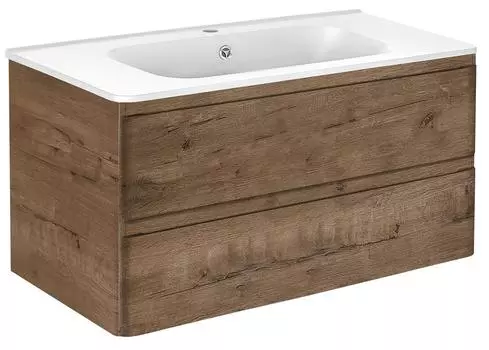 Тумба с раковиной Vincea Vico 100 см подвесная, ящики soft close, V.Oak, VMC-2V100VO