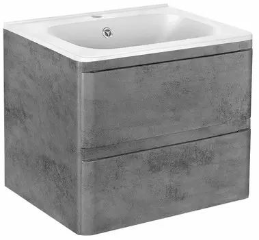 Тумба с раковиной Vincea Vico 60 см подвесная, ящики soft close, Beton, VMC-2V600BT