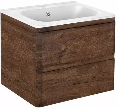 Тумба с раковиной Vincea Vico 60 см подвесная, ящики soft close, R.Wood, VMC-2V600RW