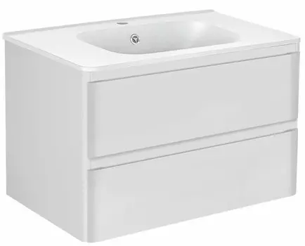 Тумба с раковиной Vincea Vico 80 см подвесная, ящики soft close, G.White, VMC-2V800GW