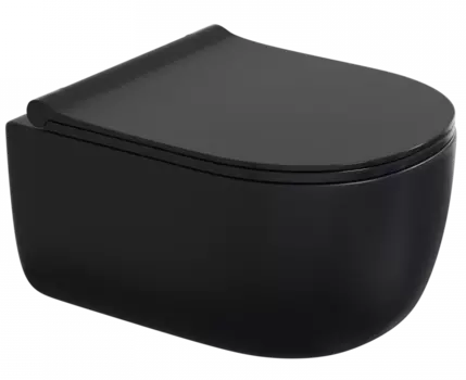 Унитаз подвесной Berges Ego Black Rimless + крышка-сиденье Toma Black Slim SO черный матовый, 082125