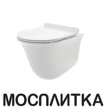 Унитаз подвесной безободковый AQUAme AQM2005 с крышкой-сиденьем микролифт, белый глянец