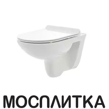 Унитаз подвесной безободковый AQUAme AQM2008 с крышкой-сиденьем микролифт, белый глянец