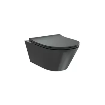 Унитаз подвесной безободковый Creto Logan L3 черный матовый 1003-002-L3BlMat