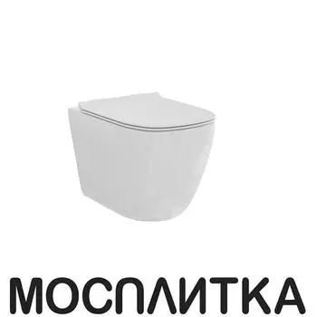 Унитаз подвесной безободковый укороченный Creto Logan L1 1001-001-L1W/1 49 см с крышкой-сиденьем микролифт