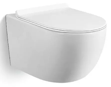 Унитаз подвесной Black&amp;White Universe 701W00 безободковый с сиденьем