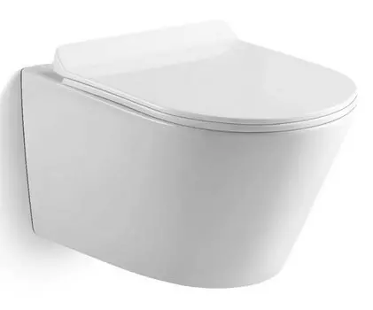 Унитаз подвесной Black&amp;White Universe 703W00 безободковый с сиденьем