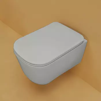 Унитаз подвесной Kerasan, 55см, безободковый, c креплением WB9N, цвет: Grigio matt, 511459