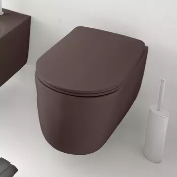 Унитаз подвесной Kerasan, безободковый, 55х35 см, с креплениями WB9N, цвет Бургундский матовый, 531475