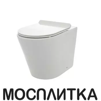 Унитаз приставной безободковый AQUAme AQM3001 с крышкой-сиденьем микролифт, белый глянец