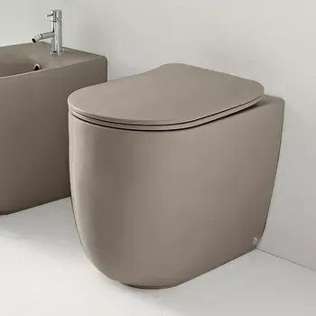 Унитаз приставной Kerasan, безободковый, 55х35 см, с креплениями WB5N, цвет Nocciola mat, 531881