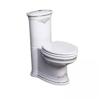 Унитаз с бачком напольный Boheme Puro 959-CR CHROME с узором, без сиденья