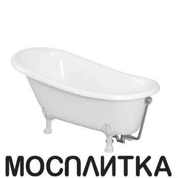 Ванна из литьевого мрамора 170х80 см Creto Corsica 24-1111 с белыми ножками