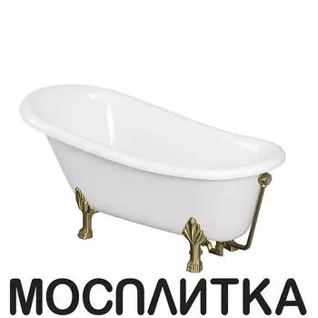 Ванна из литьевого мрамора 170х80 см Creto Corsica 24-1114 с бронзовыми ножками