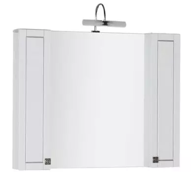 Зеркальный шкаф Aquanet Честер 105 белый, патина серебро