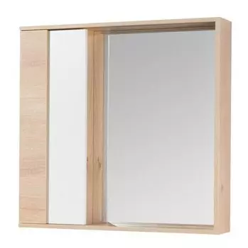 Зеркальный шкаф Aquaton Бостон 75, 1A240302BN010, LED-подсветка, дуб эврика, белый глянец