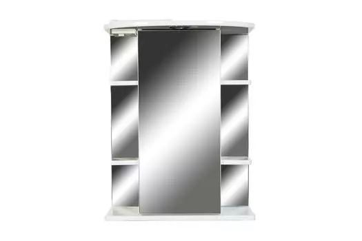 Зеркальный шкаф Orange Кларис 55 см, с LED-подсветкой и розеткой, цвет - белый