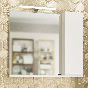 Зеркальный шкаф СаНта Марс 80 см 700284 белый с подсветкой