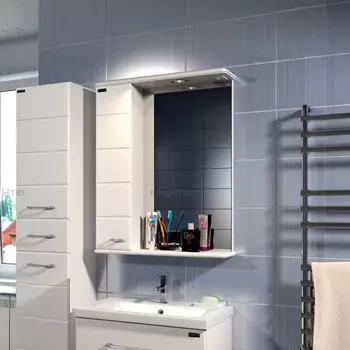 Зеркальный шкаф СаНта Омега 60 с подсветкой, левый/правый, цвет белый