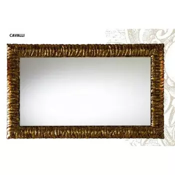Зеркало 120 см Cezares CAVALLI 1200x30x750 noce/foglia oro