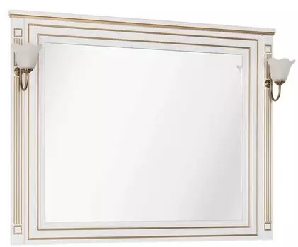 Зеркало Aquanet Паола 120 белый, патина золото