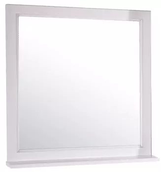 Зеркало ASB-Woodline Гранда 80 11481 белый (патина серебро)