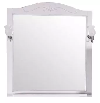 Зеркало ASB-Woodline Салерно 80 9691 белый (патина серебро)