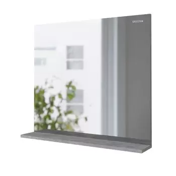 Зеркало Grossman Эдванс-80 см с полкой цемент светлый