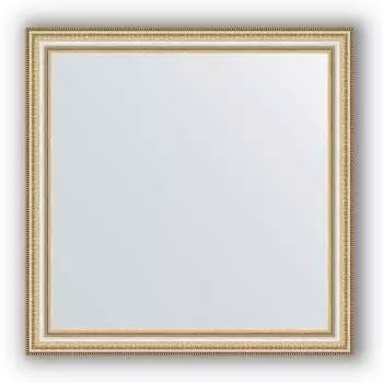 Зеркало в багетной раме Evoform Definite BY 1027 75 x 75 см, золотые бусы на серебре