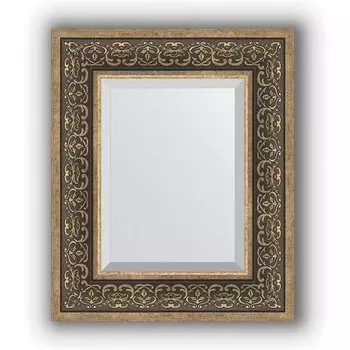 Зеркало в багетной раме Evoform Exclusive BY 3371 49 x 59 см, вензель серебряный