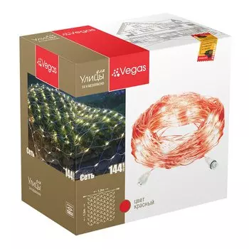 24V Электрогирлянда-конструктор "Сеть" 144 красных LED ламп