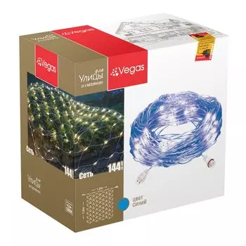 24V Электрогирлянда-конструктор "Сеть" 144 синих LED ламп