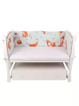 Бортик в кроватку на молнии (4 подушки-бортика) AmaroBaby Пушистики (перкаль)