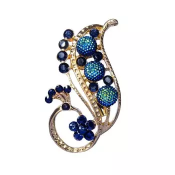 Брошь «Павлин черничный»
