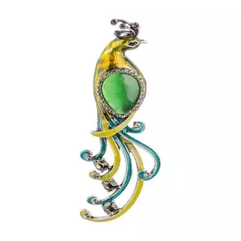 Брошь «Павлин с камнем»
