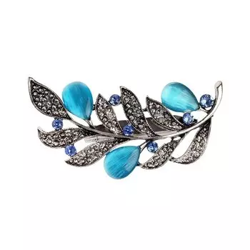 Брошь «Веточка с листочками»