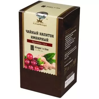 Чай имбирный с брусникой 20 фильтр пакетов
