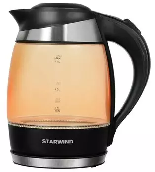 Чайник электрический Starwind SKG2212 1.8л. 2200Вт оранжевый/черный (корпус: стекло)