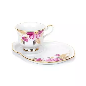 Чашка с блюдцем «Пурпуровый цветок»