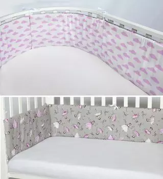 Двухсторонний бортик в кроватку 4 предмета (бортики на молнии) AmaroBaby Мечта
