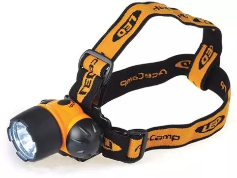 Фонарь налобный AceCamp 1018 черный/оранжевый 1Вт лам.:светодиод. AAAx3