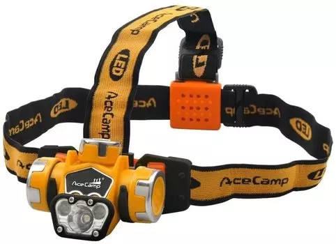 Фонарь налобный AceCamp Extreme оранжевый/черный 1Вт лам.:светодиод. AAAx3 (1035)