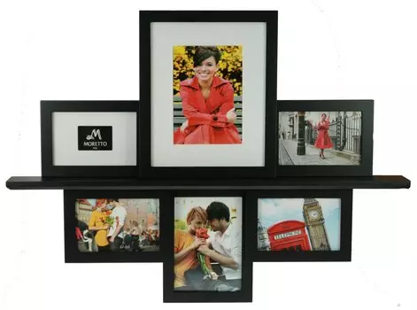 Фоторамка-коллаж "MORETTO" с полкой на 6 фото 68*6*51см
