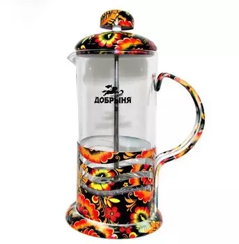 Френч - пресс Добрыня (600 мл) жел.-кр.цветы